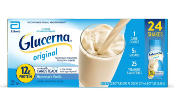 Glucerna 12g Vanilla Meal Replacement Shake – 24 Pack | Low Glycemic & Blood Sugar Support