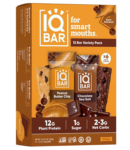 IQBAR Plant Protein Bar Variety Pack – 12 Bars | Chocolate Sea Salt & Peanut Butter Chip, 12g Protein, Keto, Vegan, Low Sugar