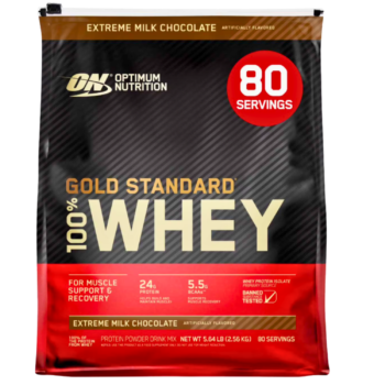 Optimum Nutrition Gold Standard 100% Whey – Extreme Milk Chocolate, 5.64 lb | 24g Protein, 5.5g BCAAs
